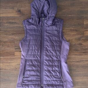 The north face quilted vest Purple Hooded Puffer